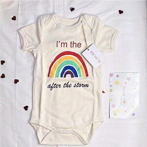 “I'm the 🌈 after the storm" Onesie: Pure Organic Comfort for Your Little One‎